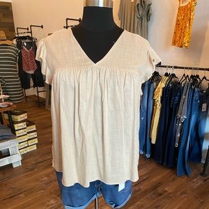 Tan flowy top